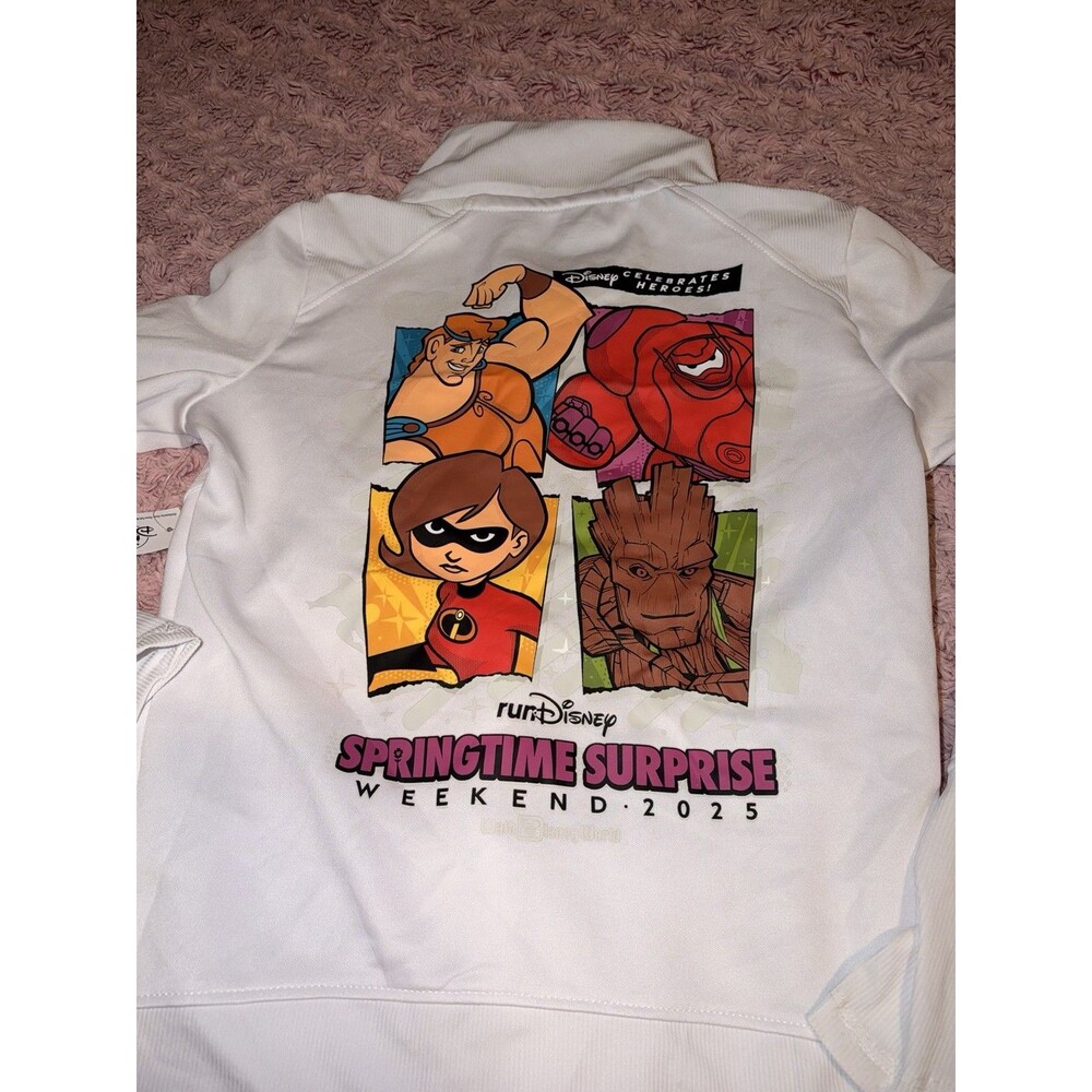 2025 Run Disney Race Springtime Surprise White Athletic Jacket Womens NWT XS